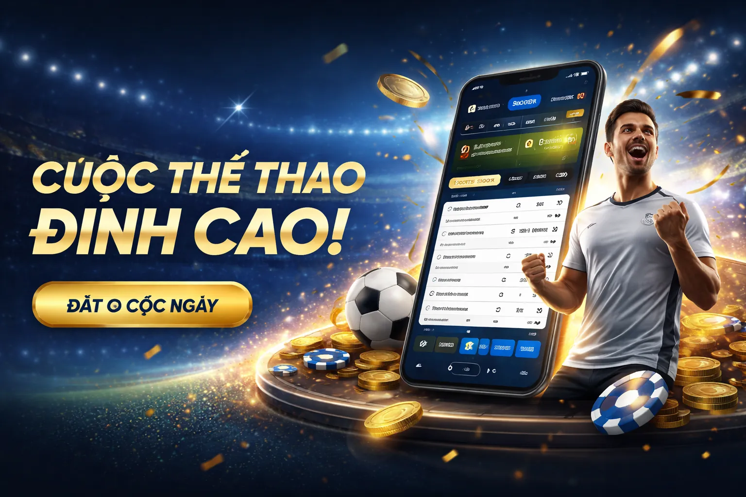 Hình ảnh sân vận động thể thao với logo f3 bet, tượng trưng cho cá cược thể thao trực tuyến
