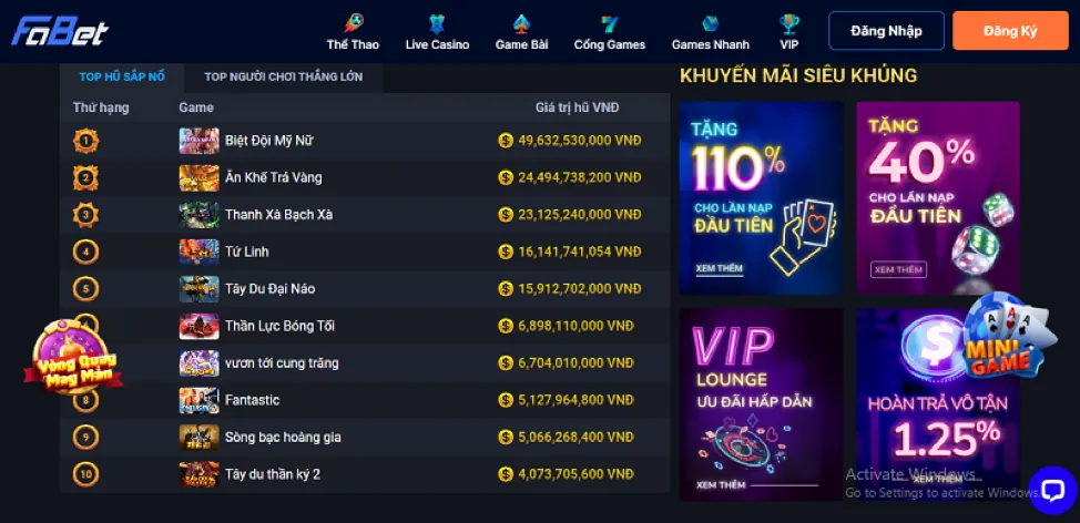 Các loại cược thể thao phổ biến tại f3 bet
